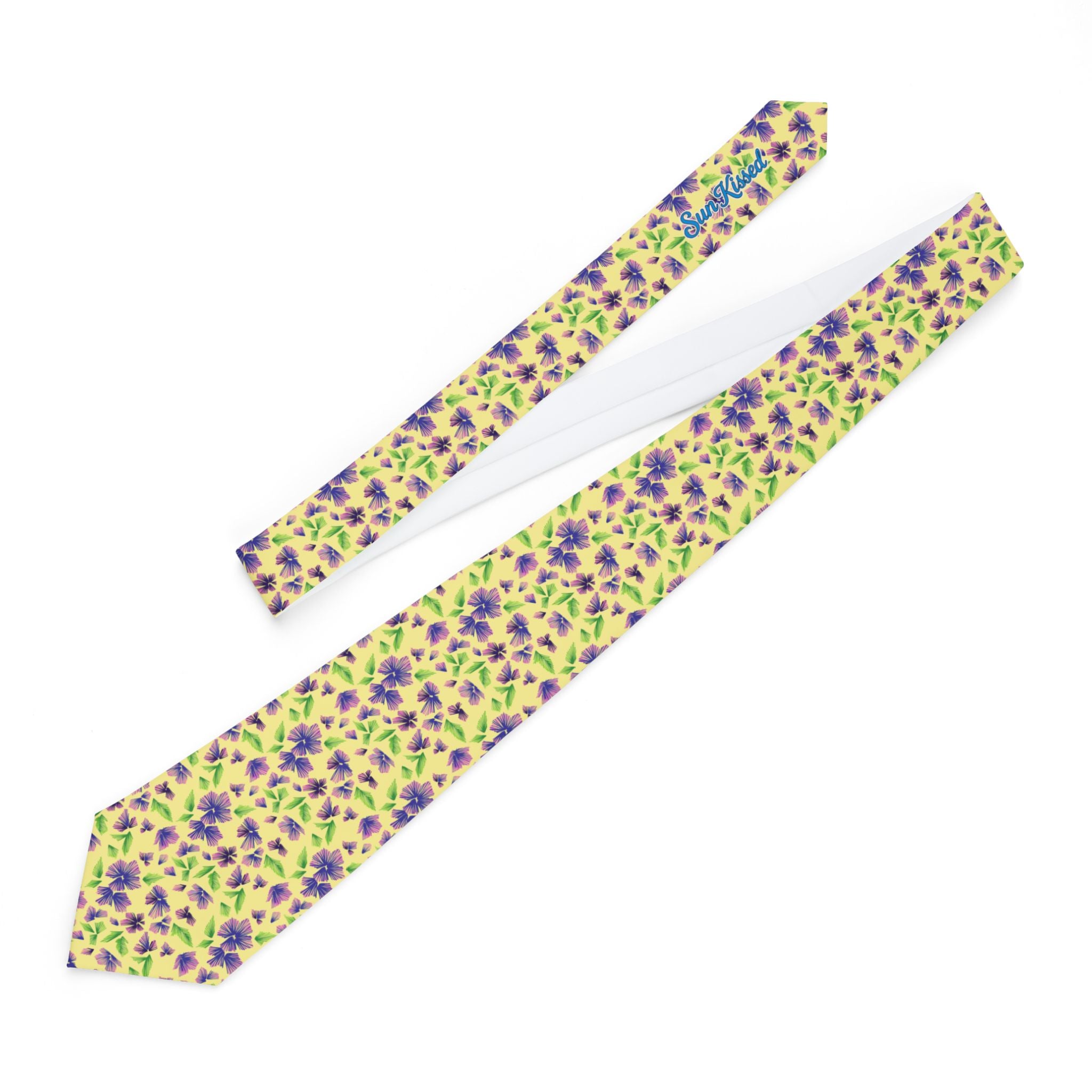 Fanning Purple Flora Mens Necktie