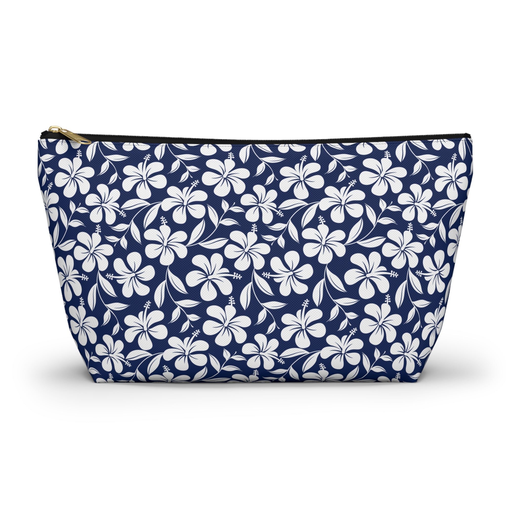 Nautical Blue Hibiscus Cosmetic Bag