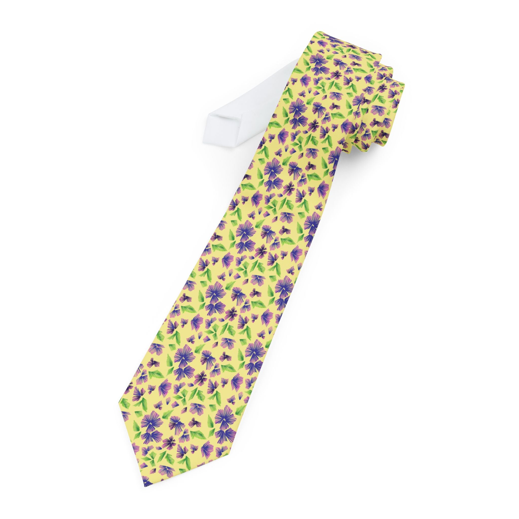 Fanning Purple Flora Mens Necktie
