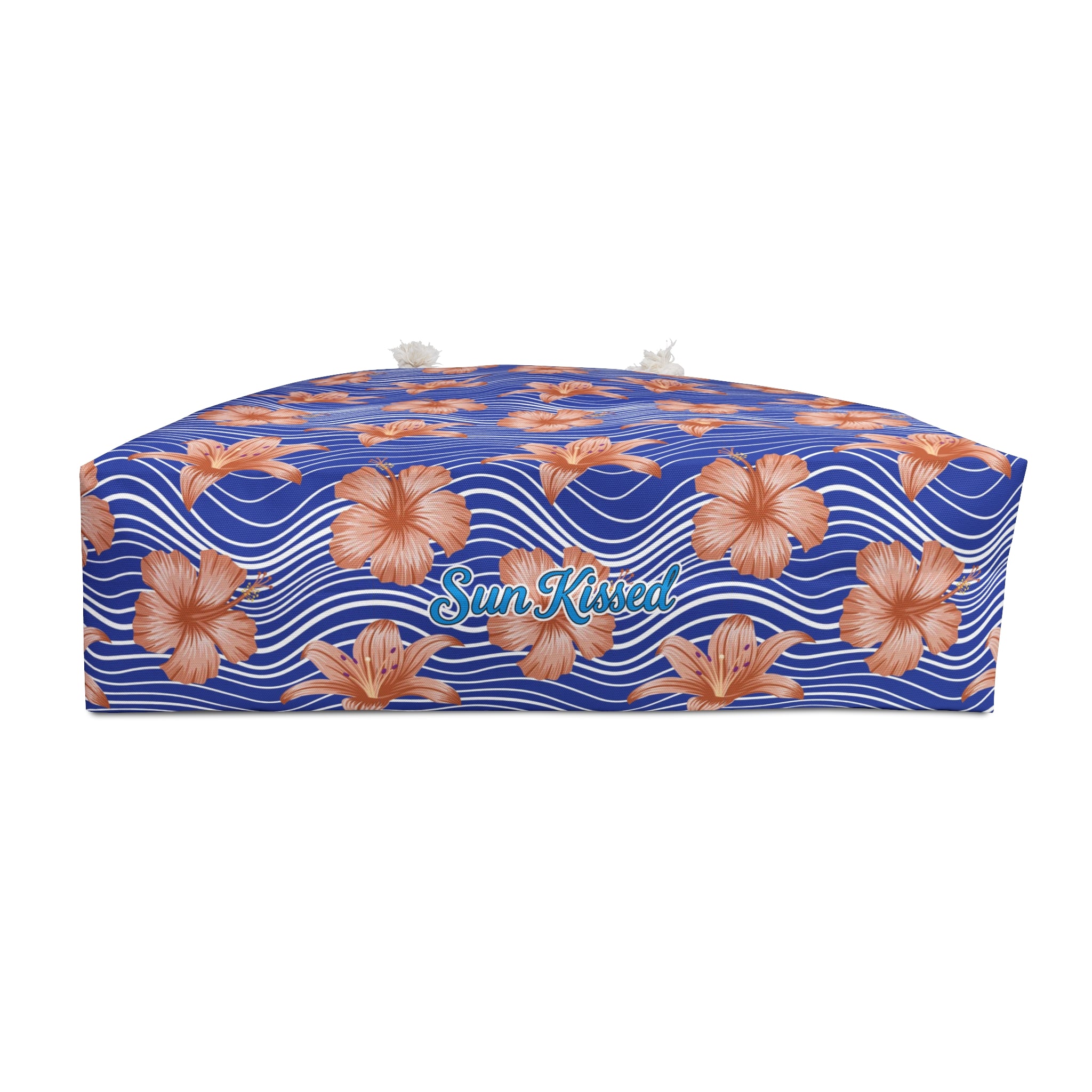 Orange Hibiscus Waves Weekender Bag