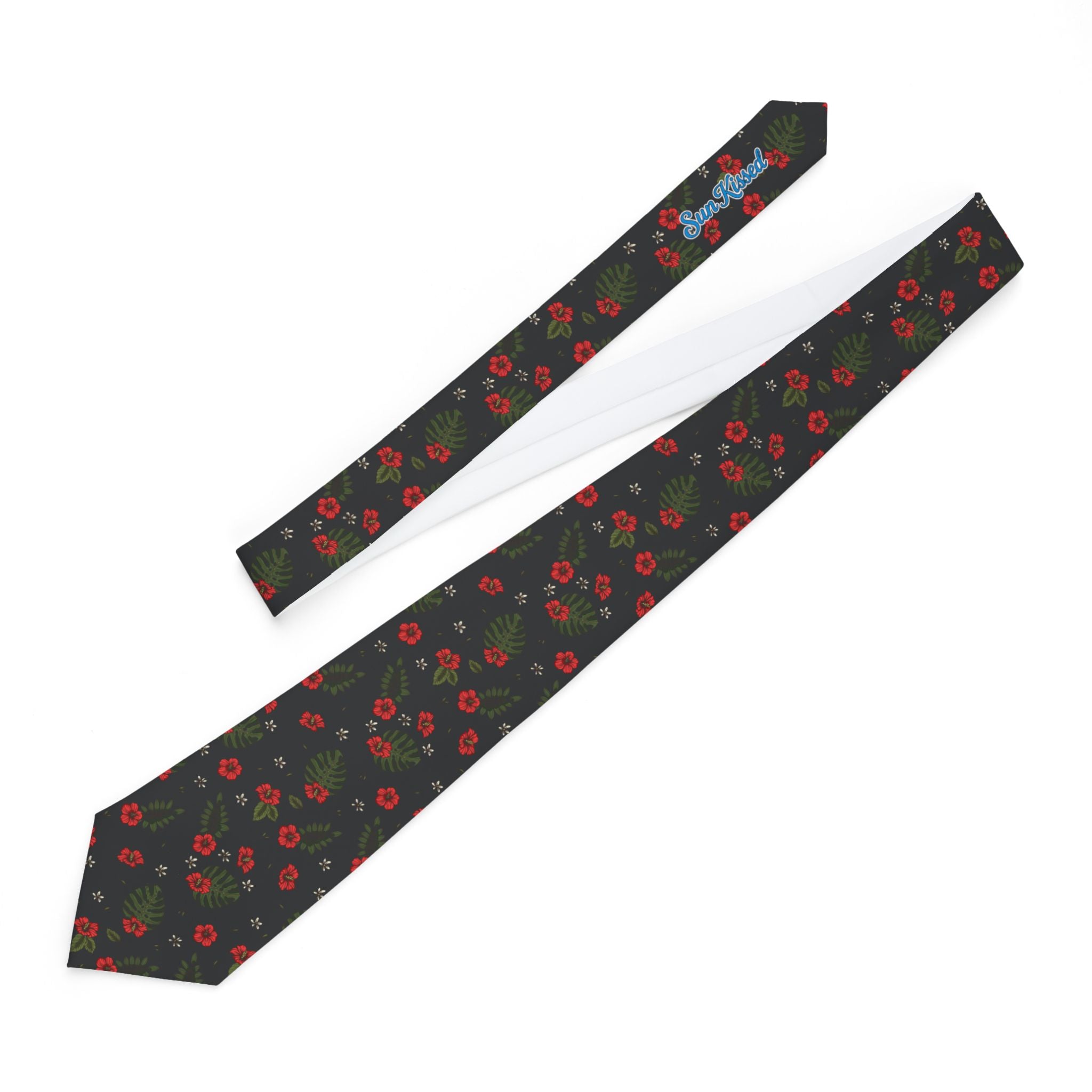 Night Sky Hibiscus Mens Necktie