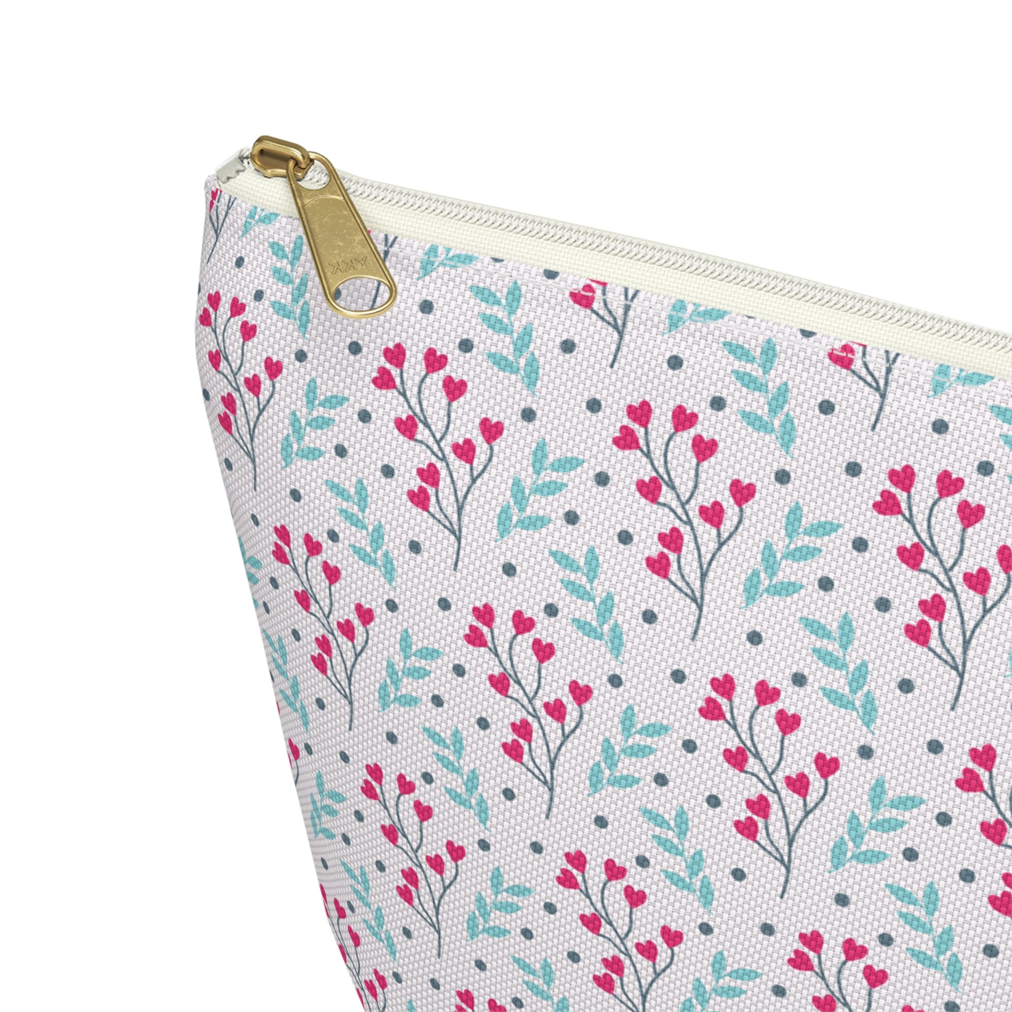 Tropical Flower Hearts Cosmetic Bag