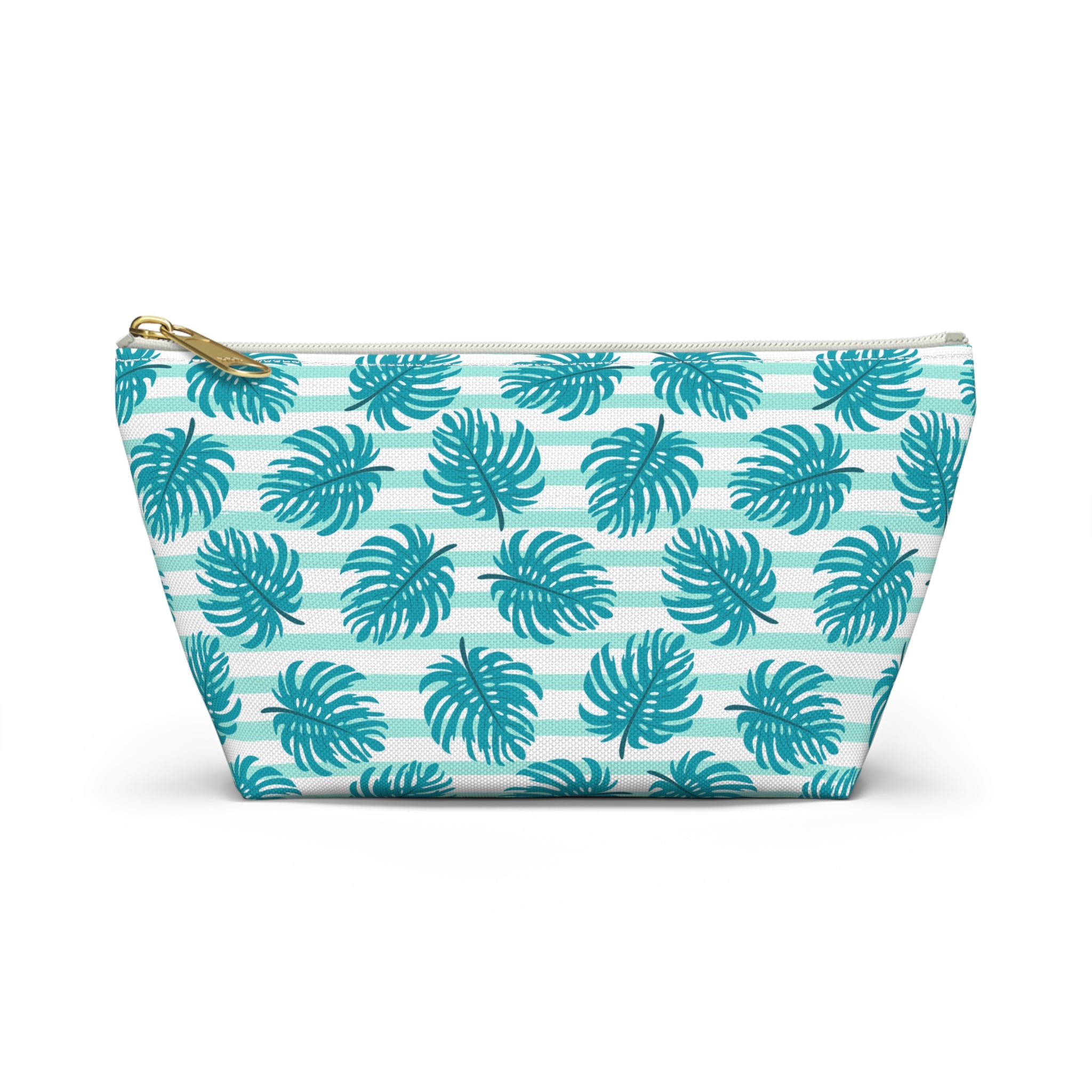Blue Monstera Floral Cosmetic Bag
