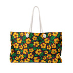 Tropical Gardens on Black Weekender Bag