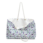 Violet Watercolor Floral Weekender Bag