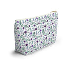 Violet Watercolor Floral Cosmetic Bag