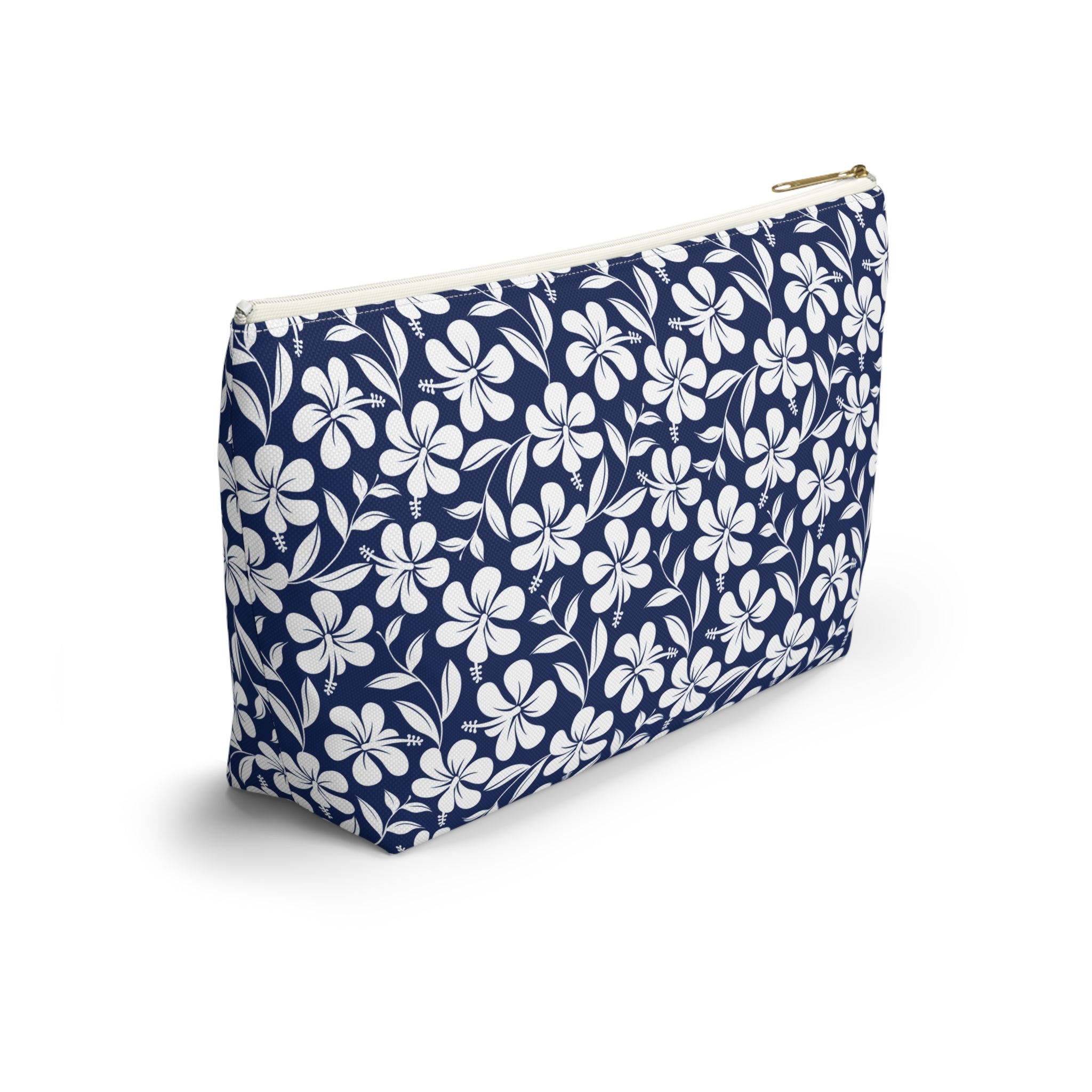 Nautical Blue Hibiscus Cosmetic Bag