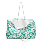 Seafoam Hibiscus Floral Weekender Bag