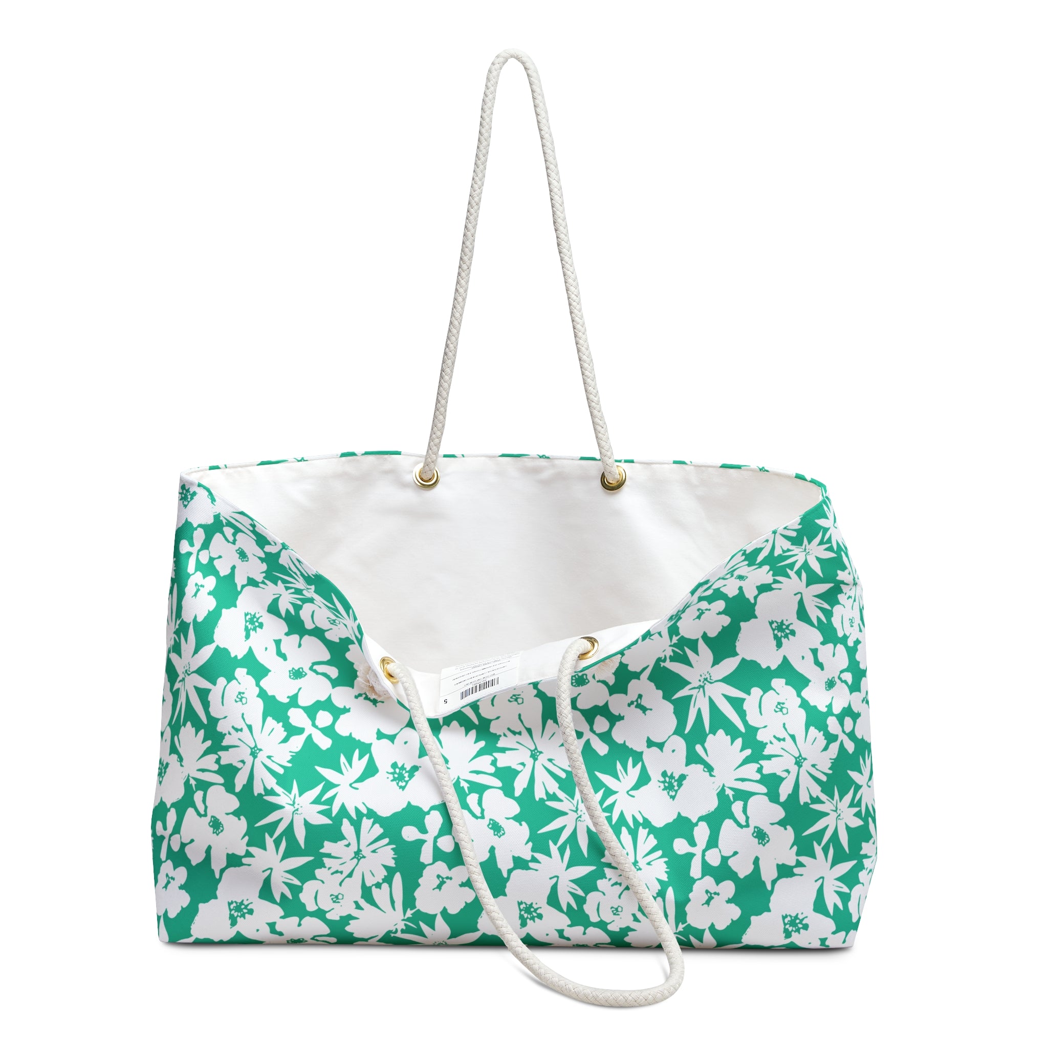 Seafoam Hibiscus Floral Weekender Bag