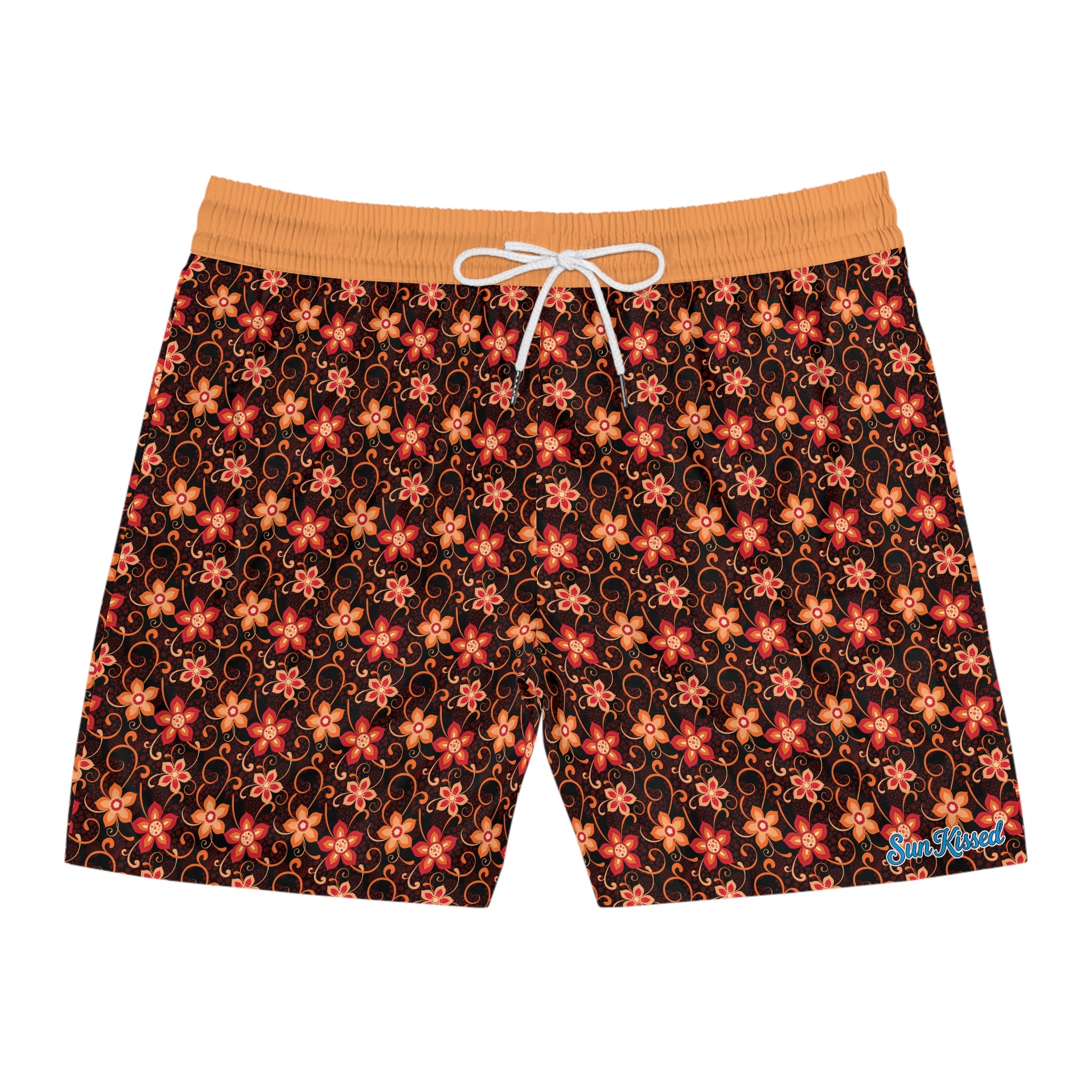 Orange Sunset Botanicals Swim Trunks