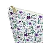 Violet Watercolor Floral Cosmetic Bag