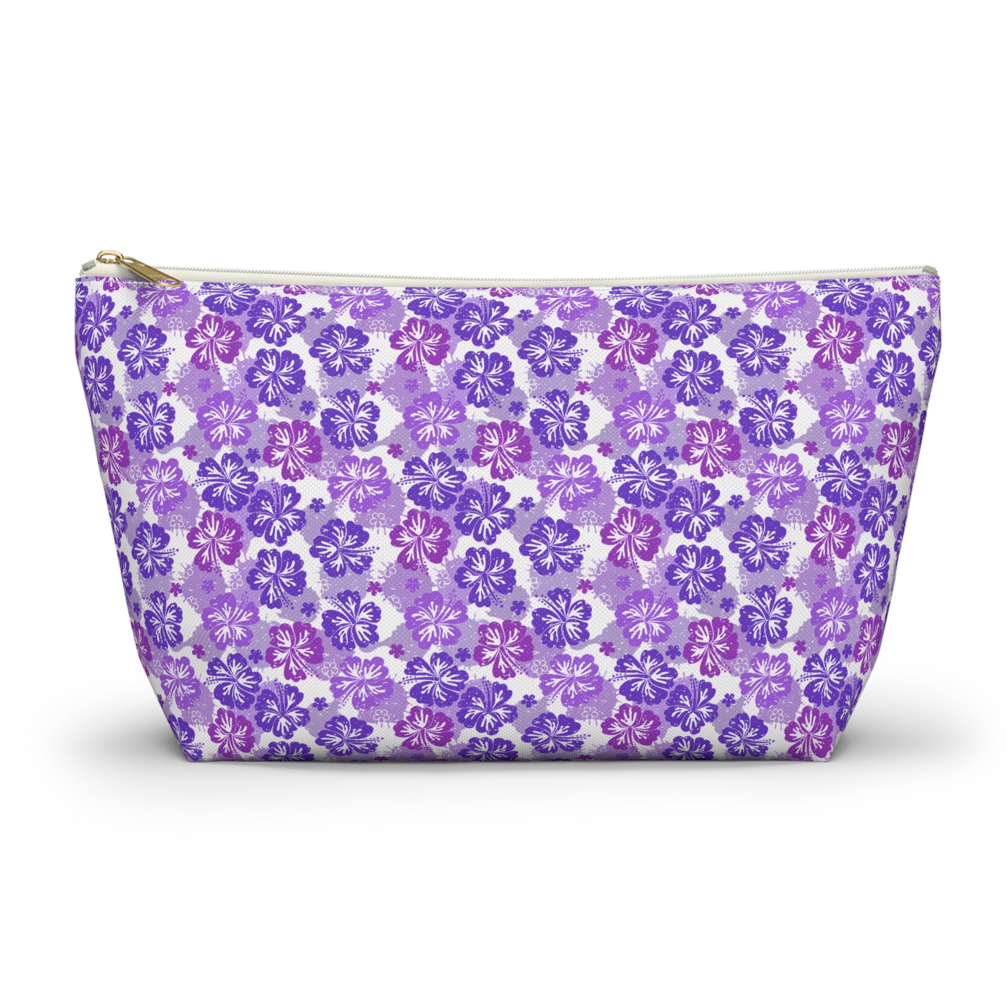 Shades of Purple Hibiscus Flower Cosmetic Bag
