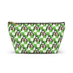 Green Checkerboard Goofy Cosmetic Bag