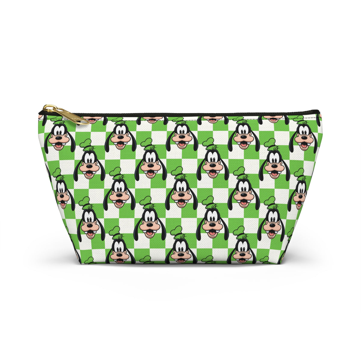Green Checkerboard Goofy Cosmetic Bag