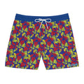 Vibrant Abstract Floral Swim Trunks