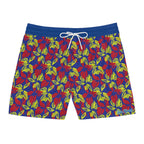 Vibrant Abstract Floral Swim Trunks