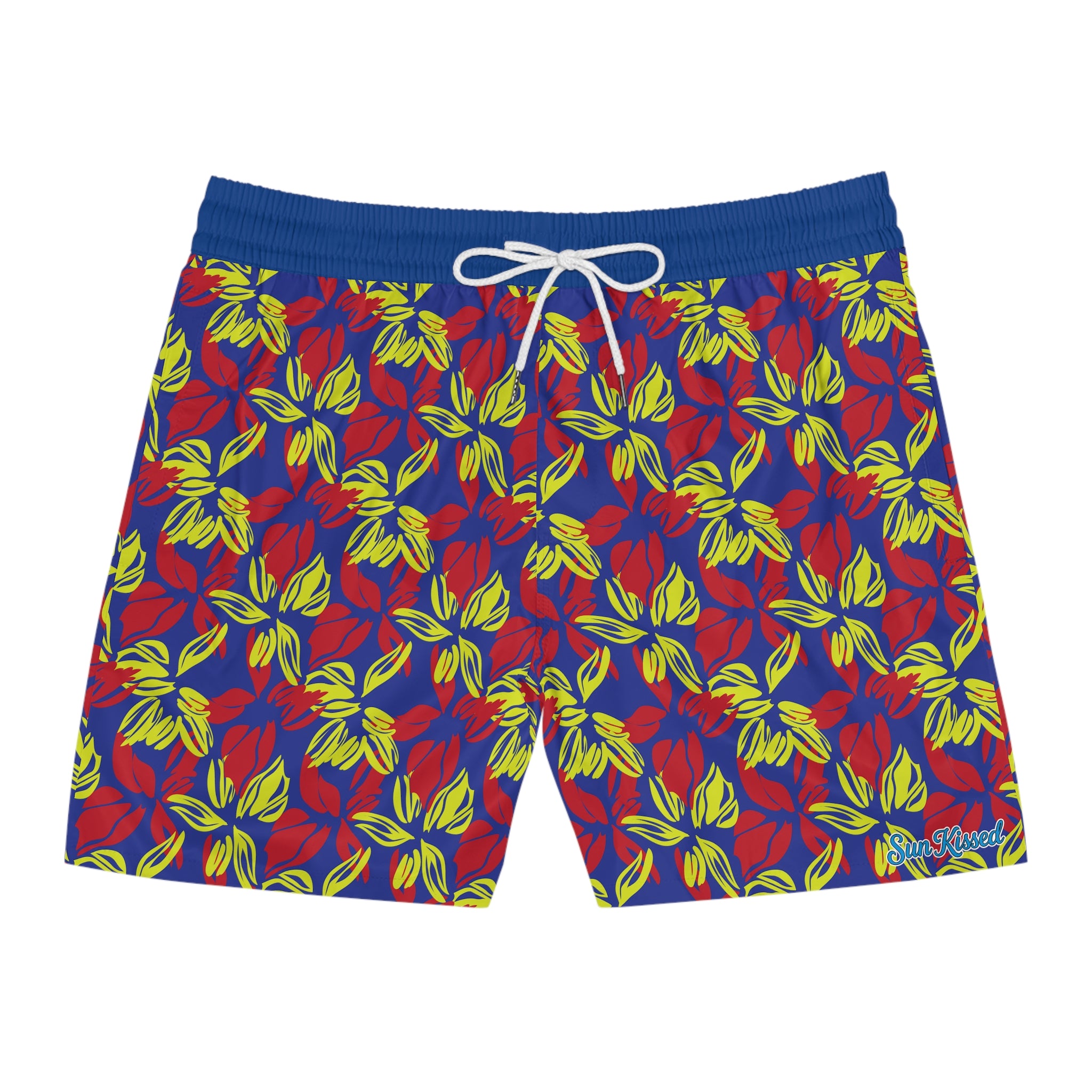 Vibrant Abstract Floral Swim Trunks