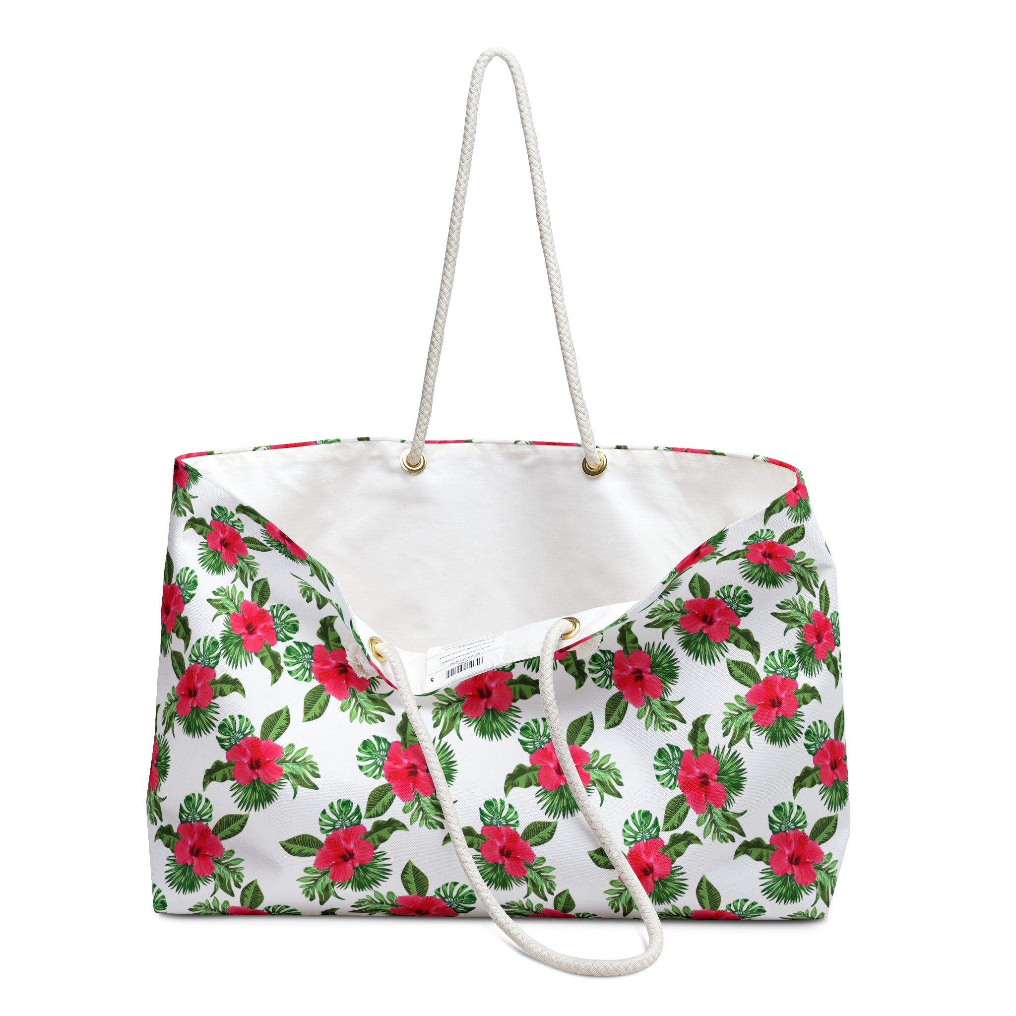 Red Hibiscus Island Weekender Bag