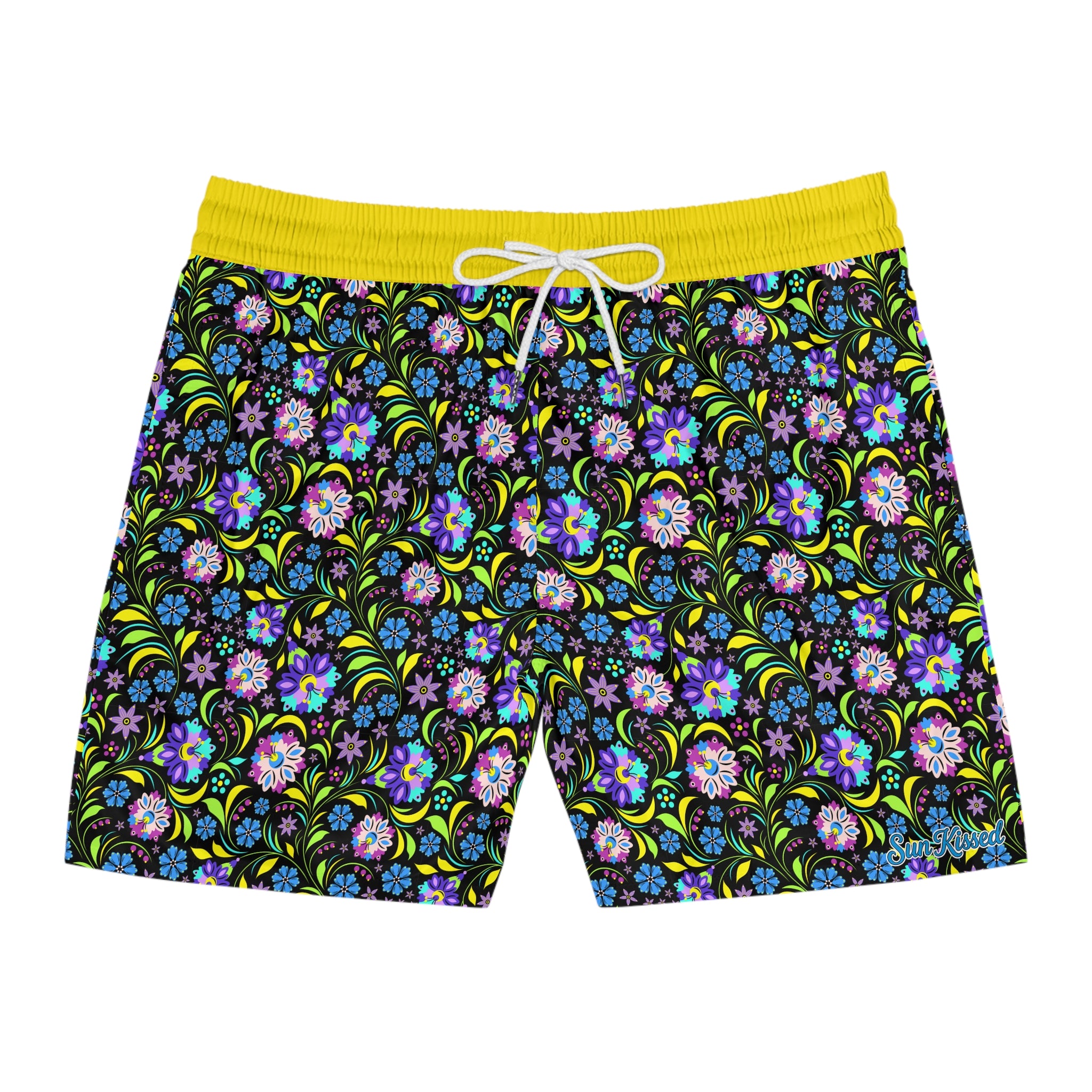 Neon Night Blooms Swim Trunks