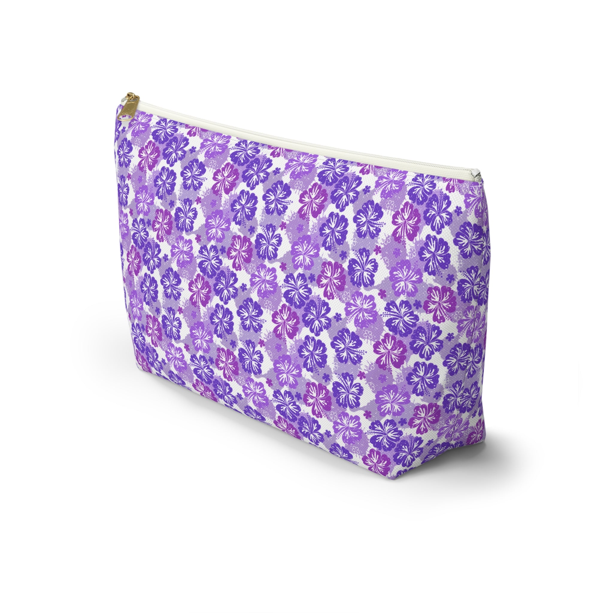 Shades of Purple Hibiscus Flower Cosmetic Bag