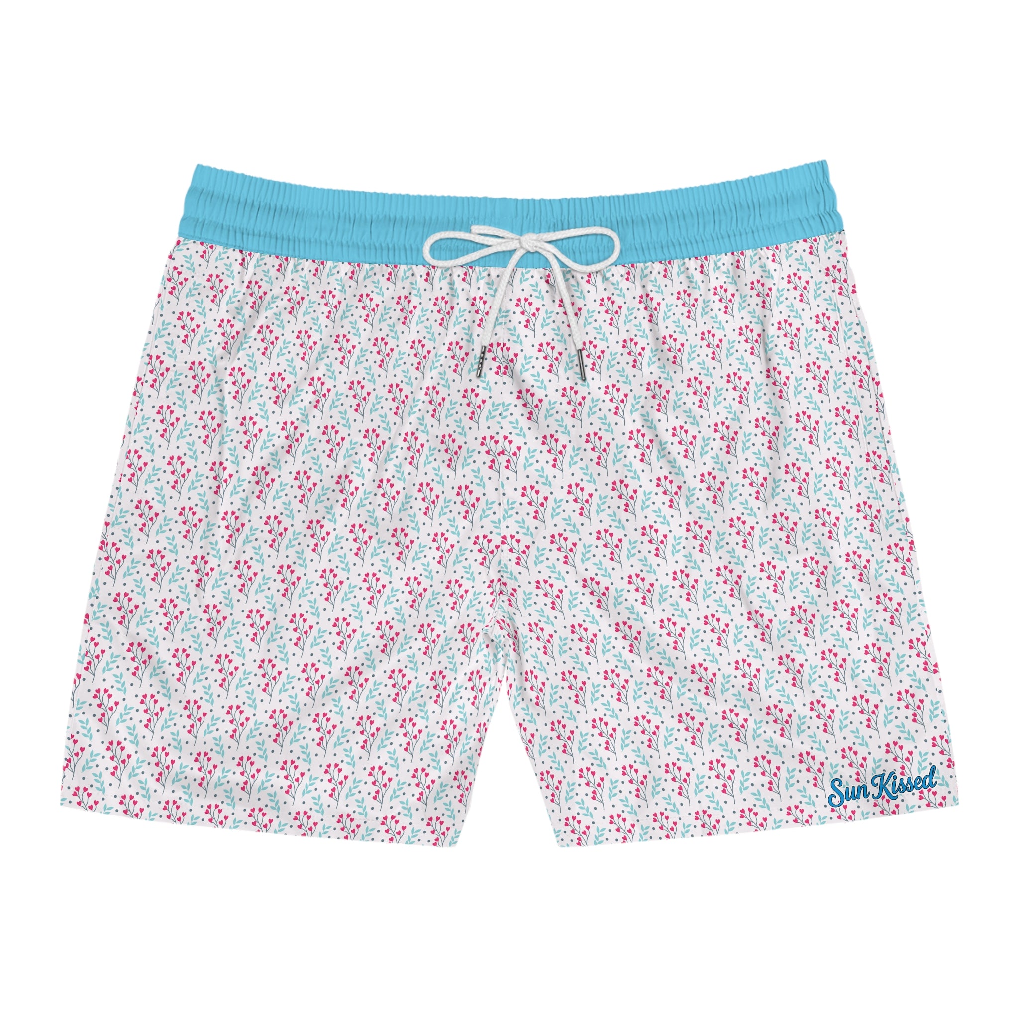 Tropical Flower Hearts Swim Trunks