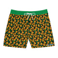 Tropical Gardens on Black Swim Trunks