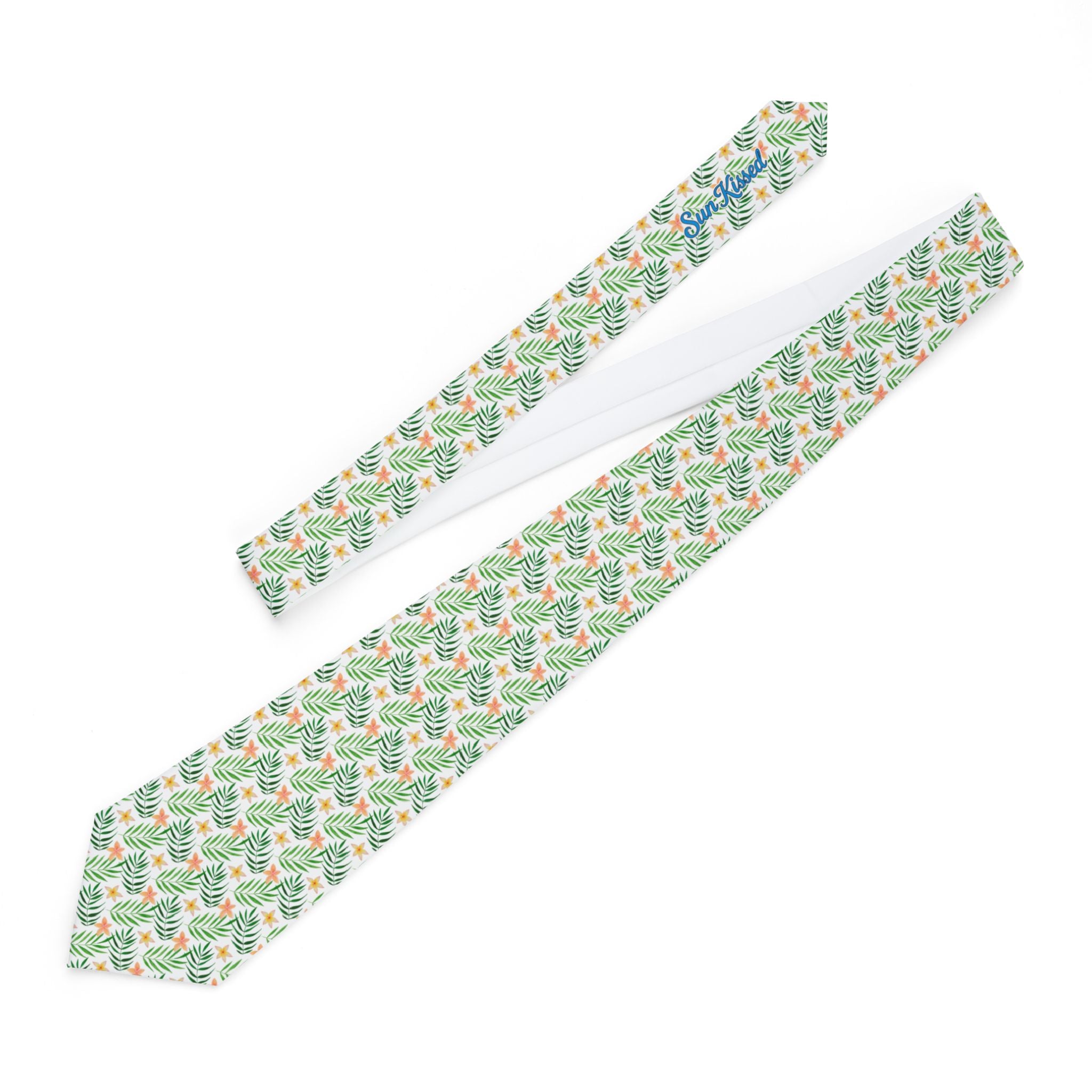 Plumeria Flowers Mens Necktie