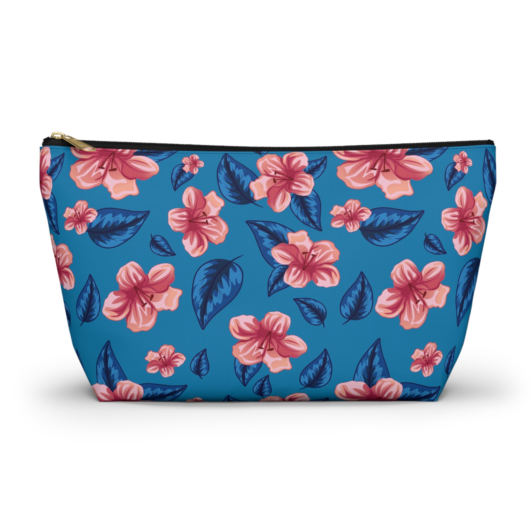 Pink Watercolor Blooms Cosmetic Bag