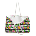Zebra Hibiscus Floral Weekender Bag