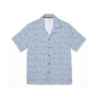 Character Autographs on Blue Hawaiian Shirt