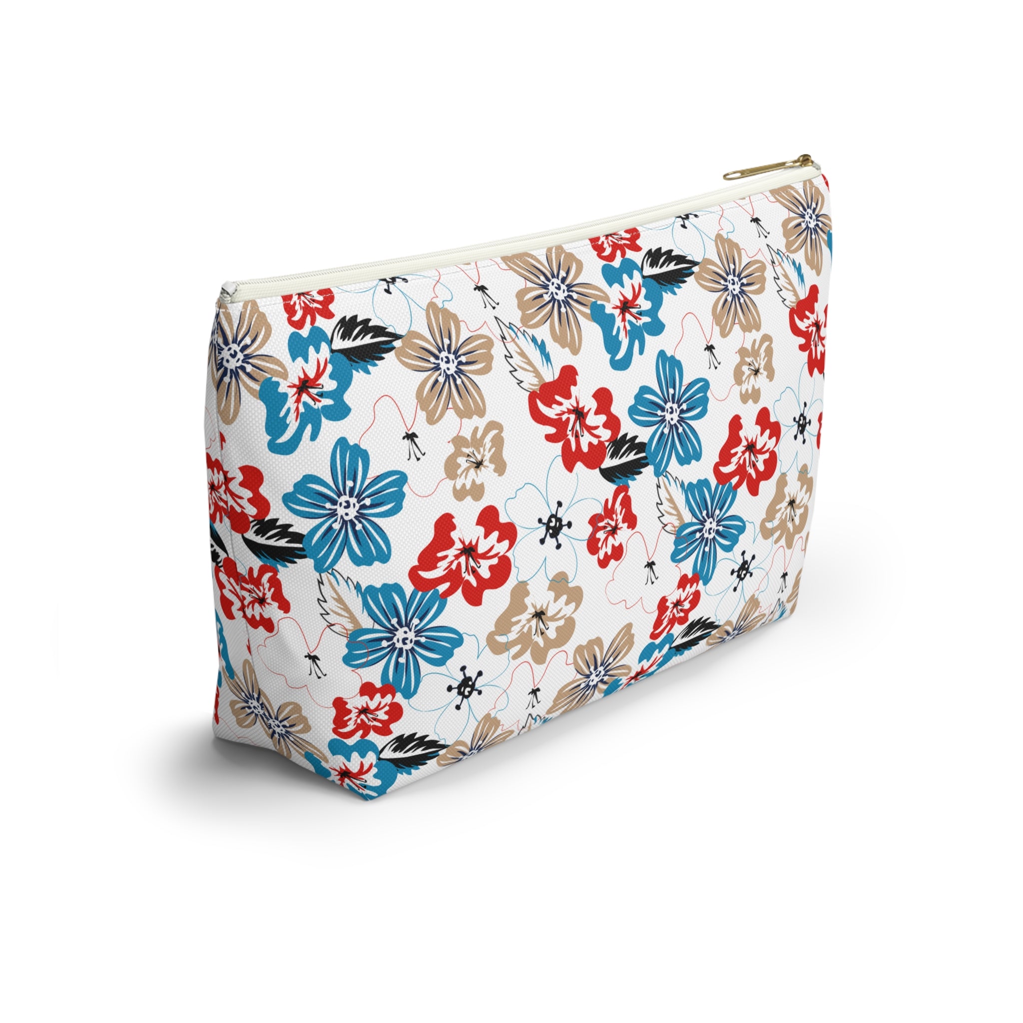 Floating Blooms Floral Cosmetic Bag