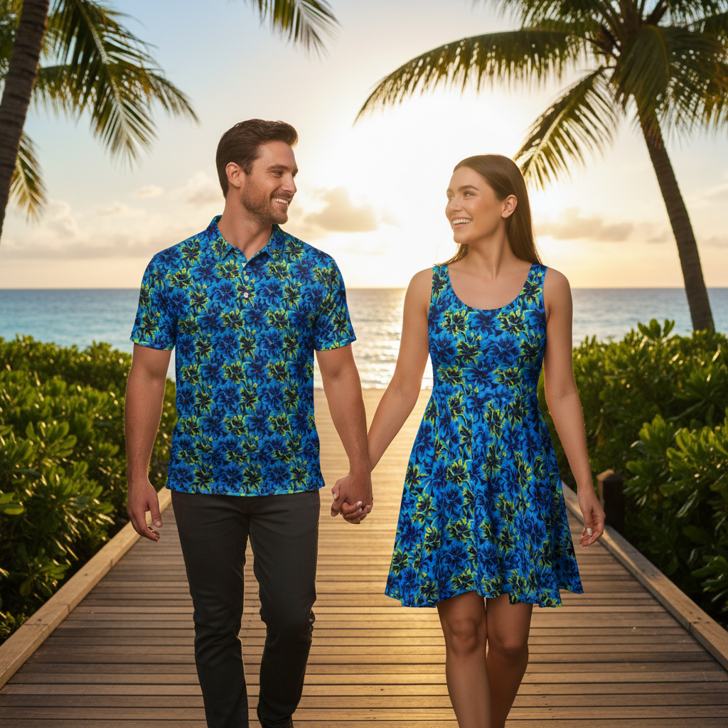 Black Light Hibiscus - Couple