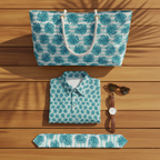 Blue Monstera - Flat Lay