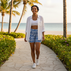 Blue Palm Stripes — Image 3 UGC Beach Walk