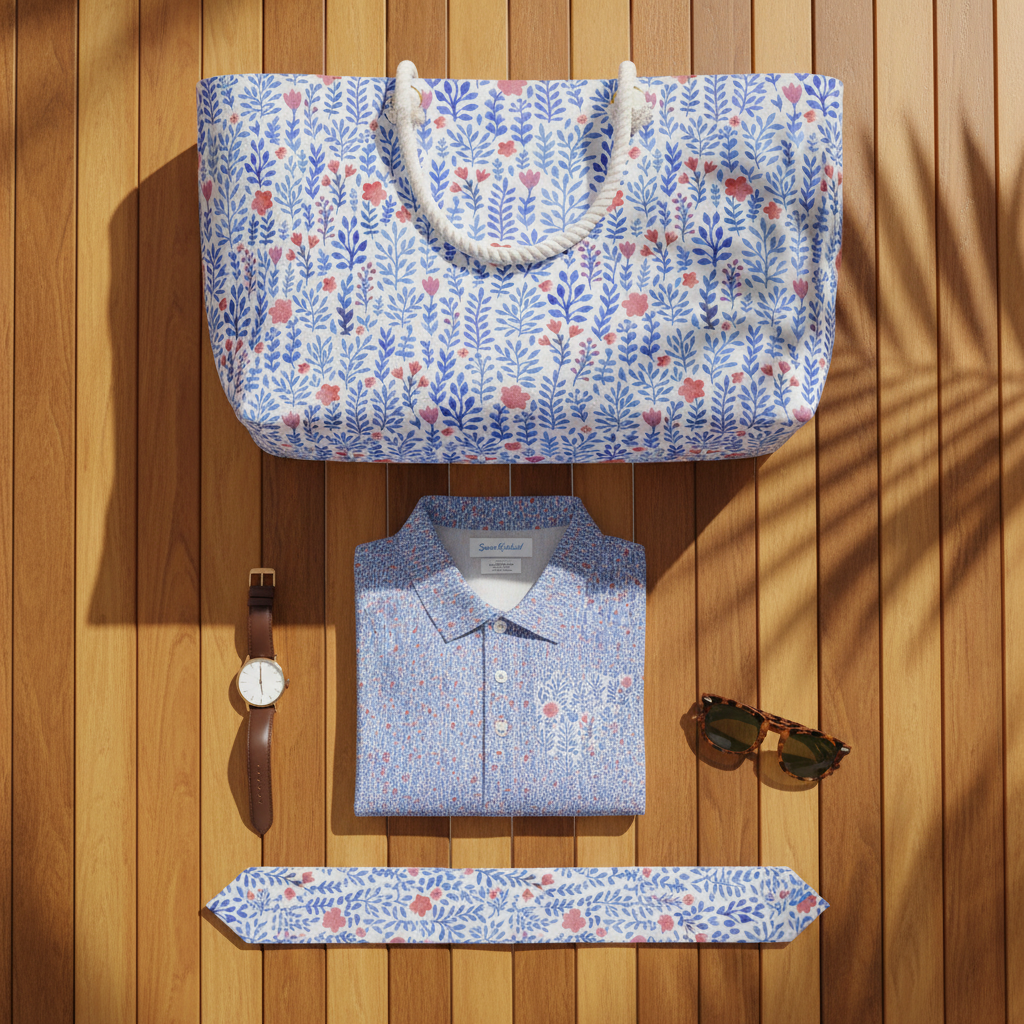 Blue Watercolor - Flat Lay