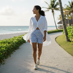Blue Watercolor Floral — Image 3 UGC Beach Walk