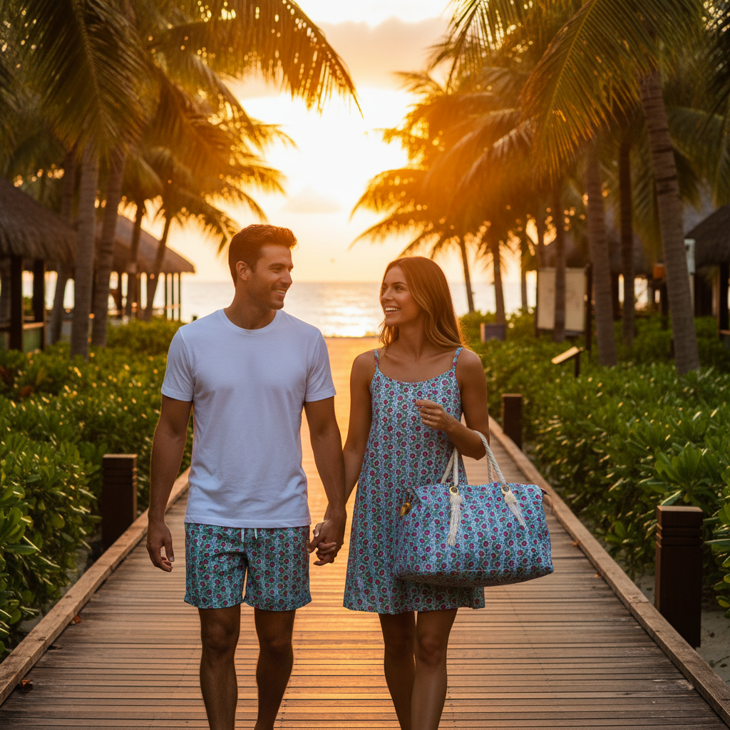 Glossy Pink Floral Lattice — Image 2 Couples Boardwalk