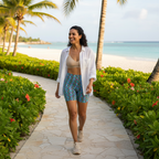 Glossy Pink Floral Lattice — Image 3 UGC Beach Walk