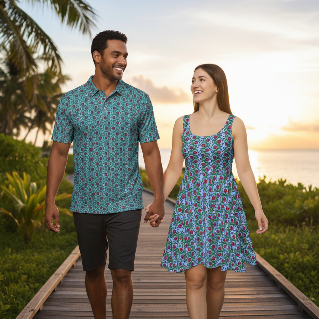 Glossy Pink Lattice - Couple
