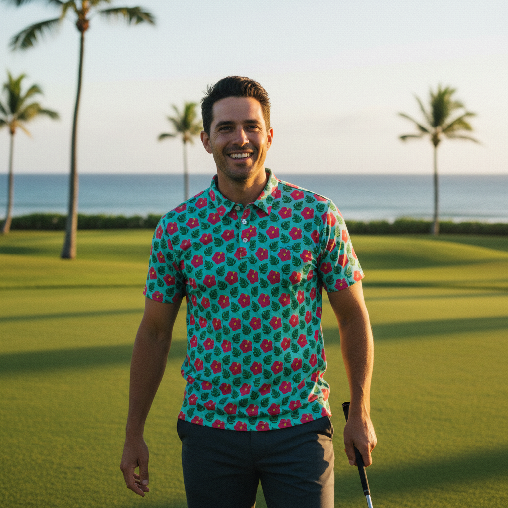 Monstera Leaf Hibiscus - Golf
