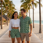 Monstera on Green Bike Shorts — Image 2 Couples Resort