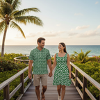 Monstera on Green - Couple