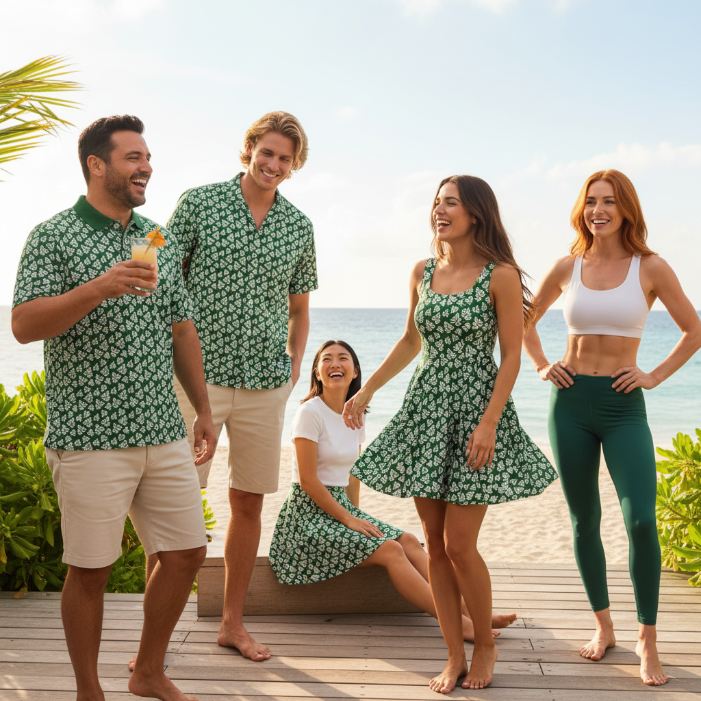 Monstera on Green - Group