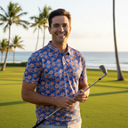 Orange Hibiscus Waves - Golf