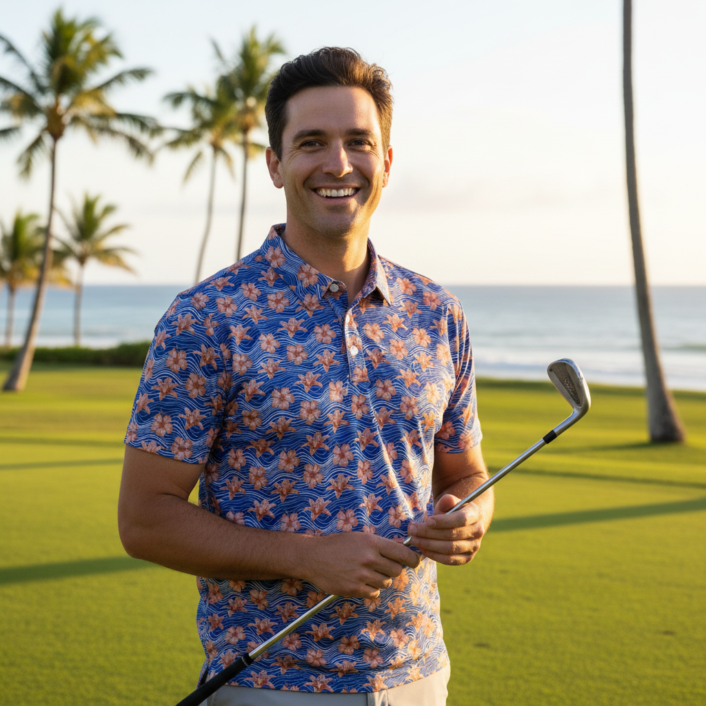 Orange Hibiscus Waves - Golf
