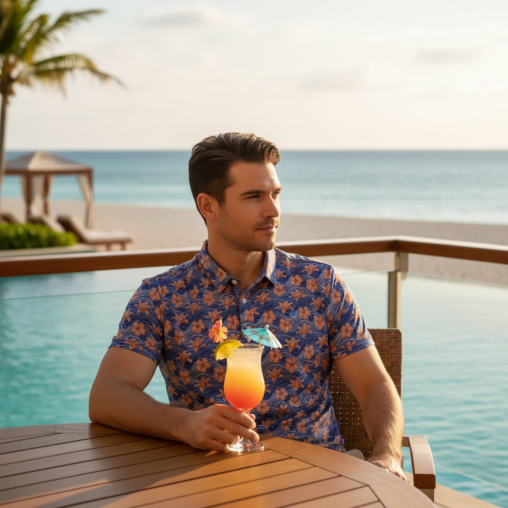 Orange Hibiscus Waves - Hotel Terrace