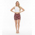 Pink Hibiscus on Red — Image 1 Blonde Full Body