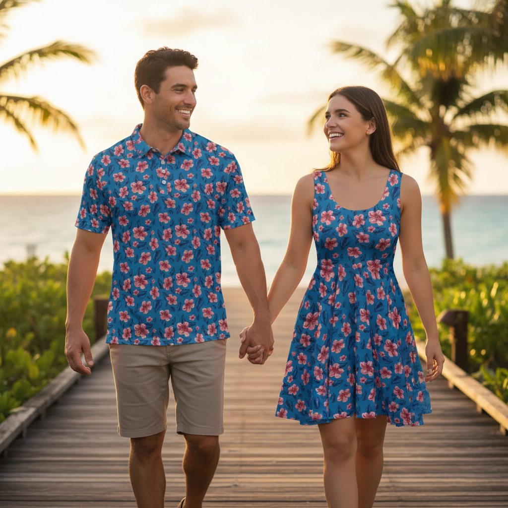 Pink Watercolor Blooms - Couple