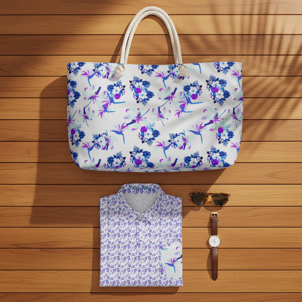 Purple Watercolor Petals - Flat Lay
