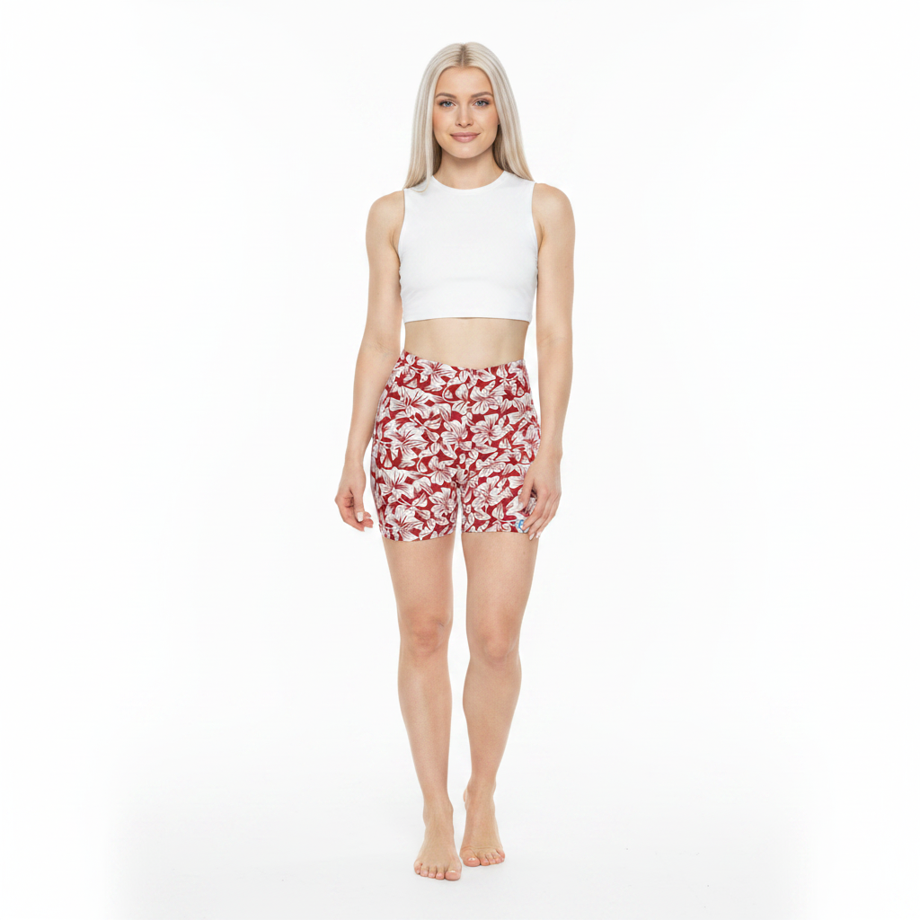Red and White Hibiscus — Image 1 Full Body No Crop